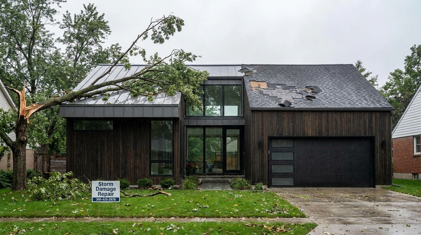storm damaged house with FEMA disaster declaration selling options explained